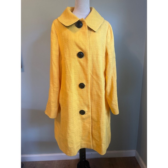 Boden Jackets & Blazers - Boden Yellow Textured Tweed Coat colorful Button 14 preppy Y2K retro bright whim